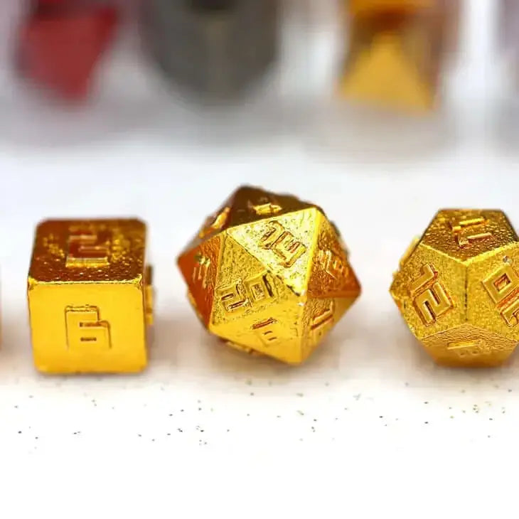 10mm Mini Rpg Dice Set - Gold for Tabletop RPG