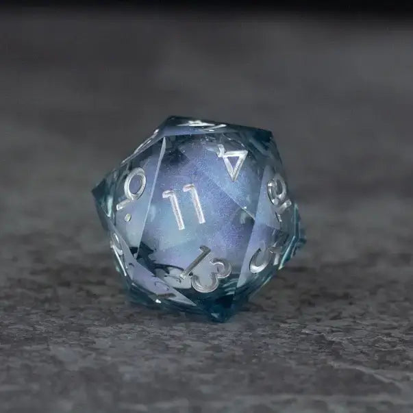 33mm Liquid Core D20 Chonk - Midnight Blue for Tabletop RPG