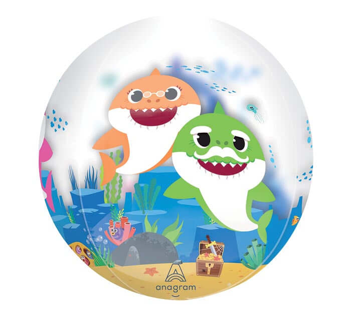 16" Baby Shark Orbz Clear Balloon
