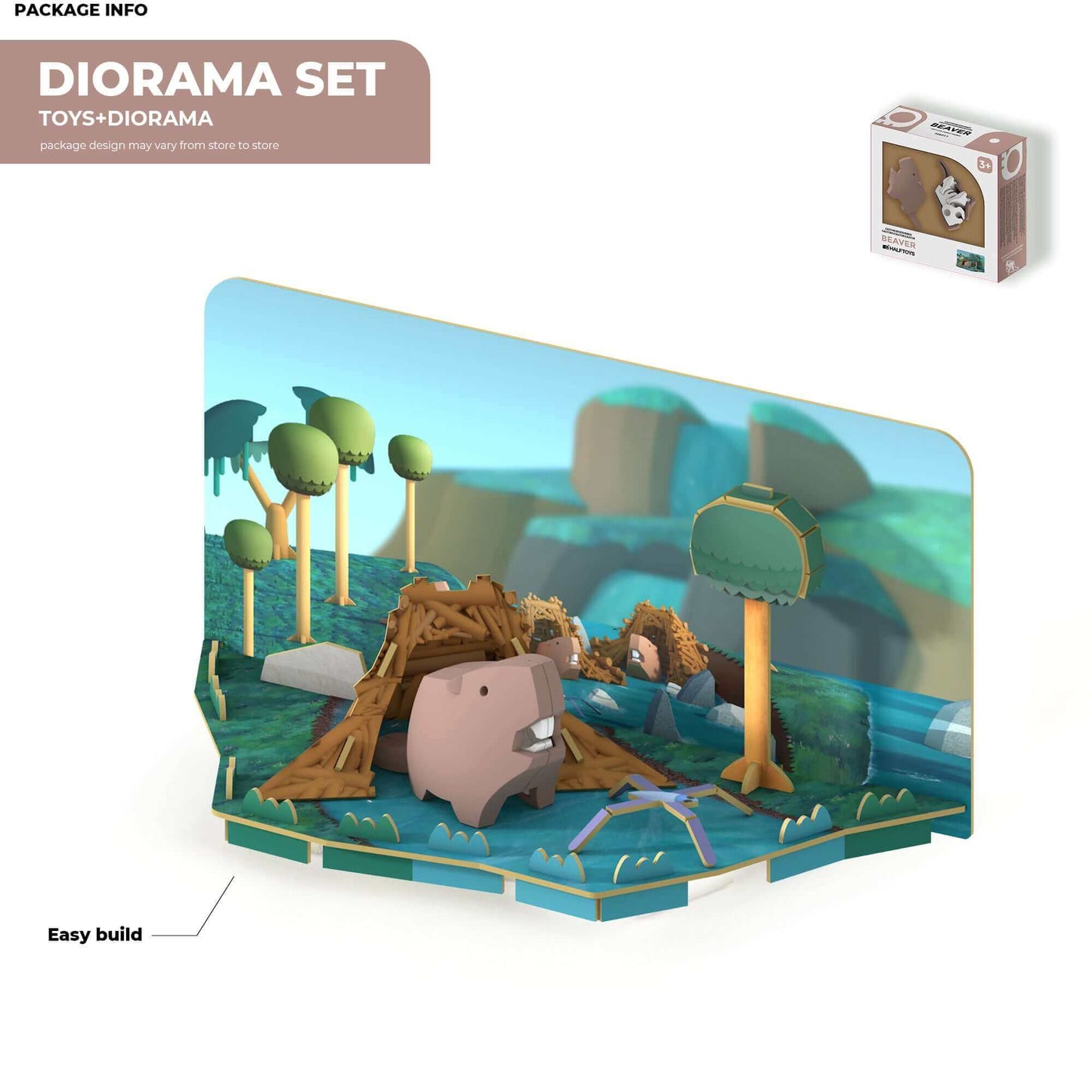 Beaver Toy Puzzle - Halftoys Animals
