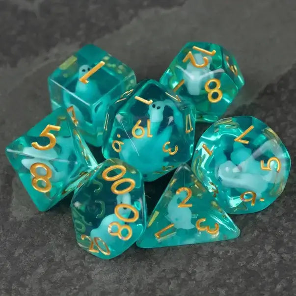 Blue Brontosaurus Dice Set For tabletop RPG