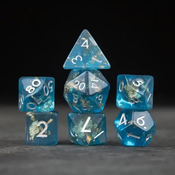 Blue Foil Dice Set
