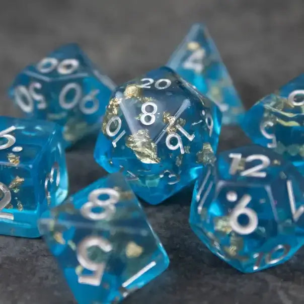 Blue Foil Dice Set