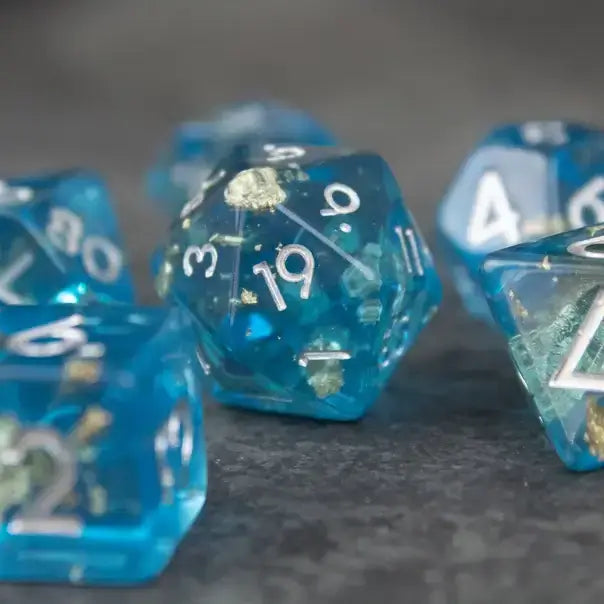 Blue Foil Dice Set