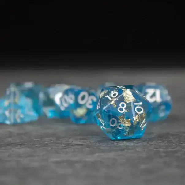 Blue Foil Dice Set