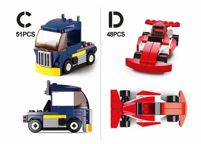 Builder Cars Building Bricks Assorted