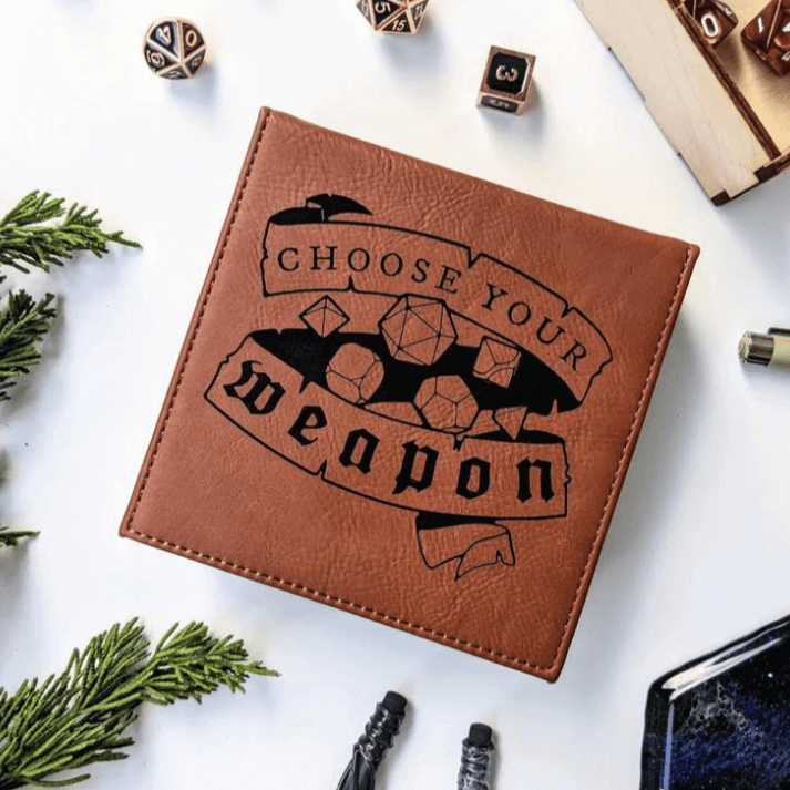 Choose Your Weapon - DnD Vegan Leather Dice Box