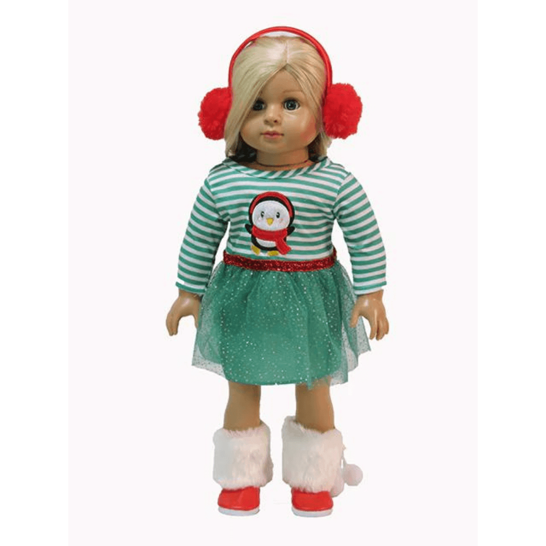 Christmas Penguin 2 Piece Outfit for 18 Inch Dolls
