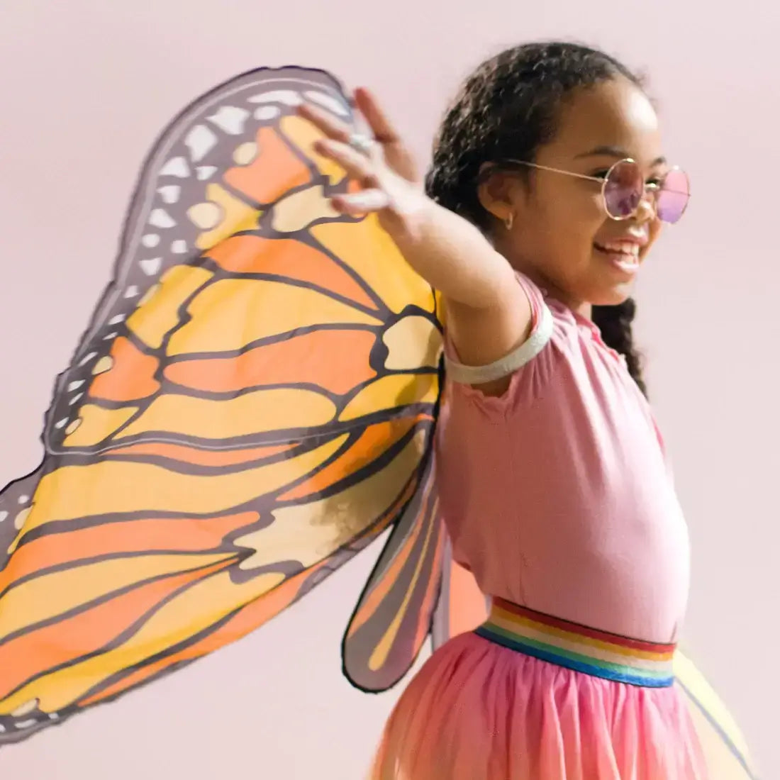 Colorful Butterfly Wings Costume for Kids Orange