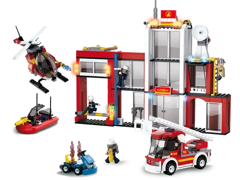 Fire Station Building Sluban Brick Kit (612 Pcs)