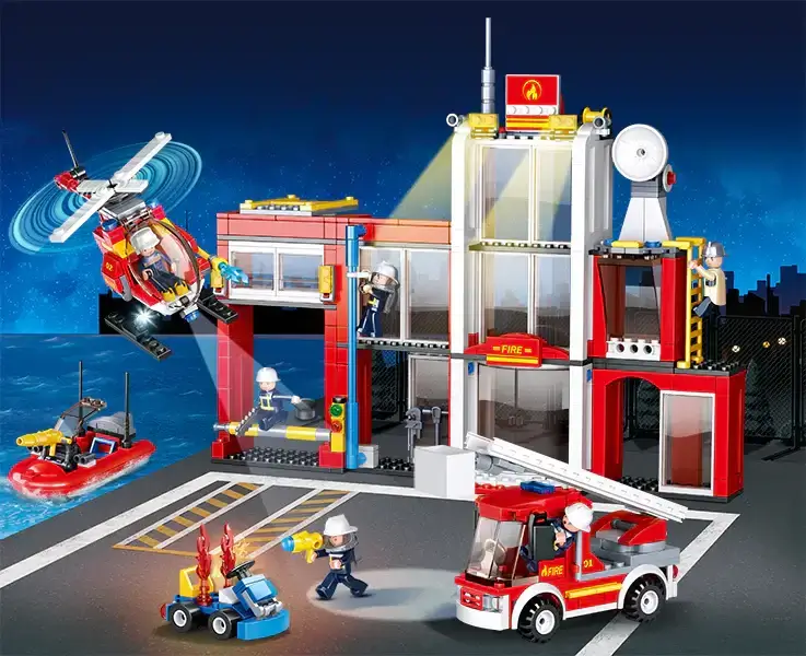 Fire Station Building Sluban Brick Kit (612 Pcs)