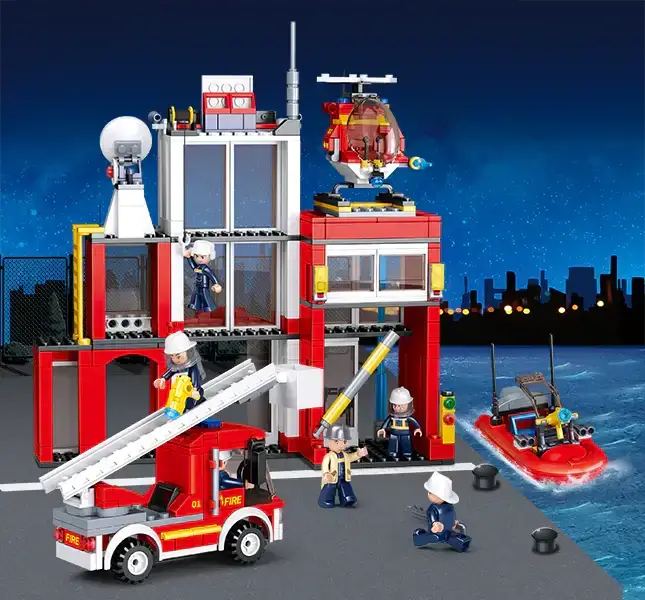 Fire Station Building Sluban Brick Kit (612 Pcs)