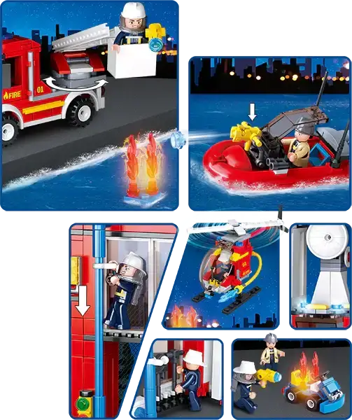 Fire Station Building Sluban Brick Kit (612 Pcs)