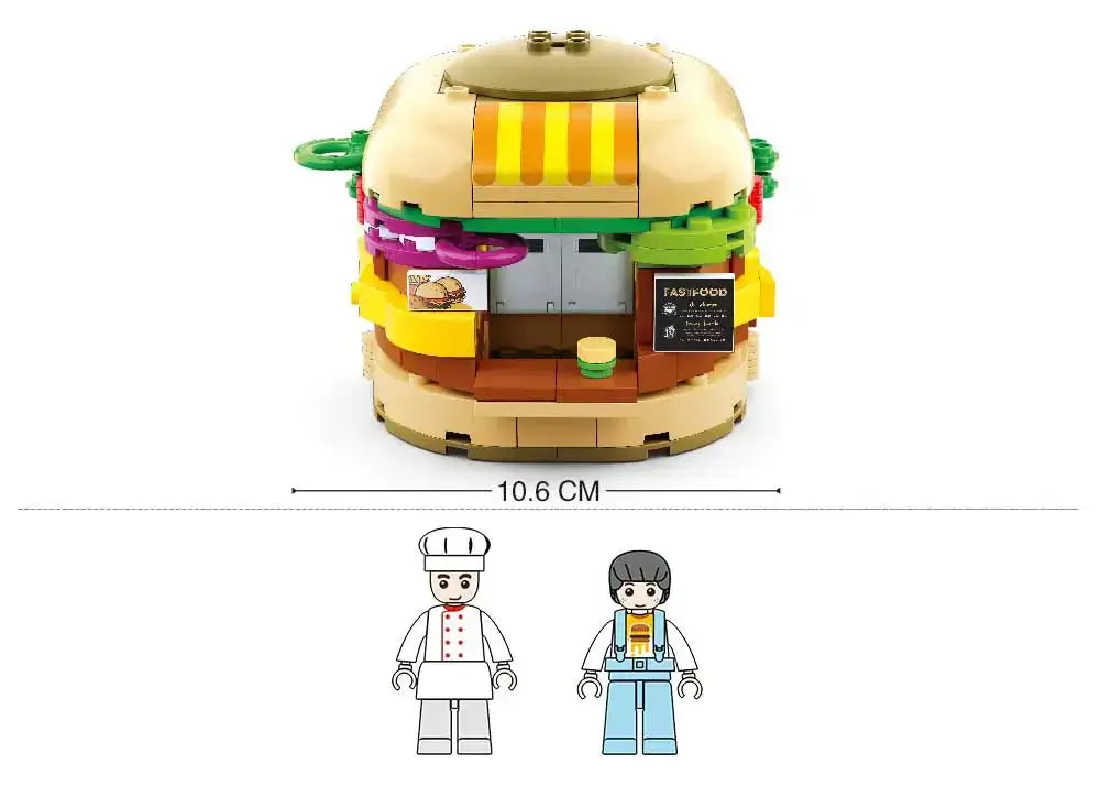 Food Court Hamburger House Sluban Building Brick Kit (264 Pcs)