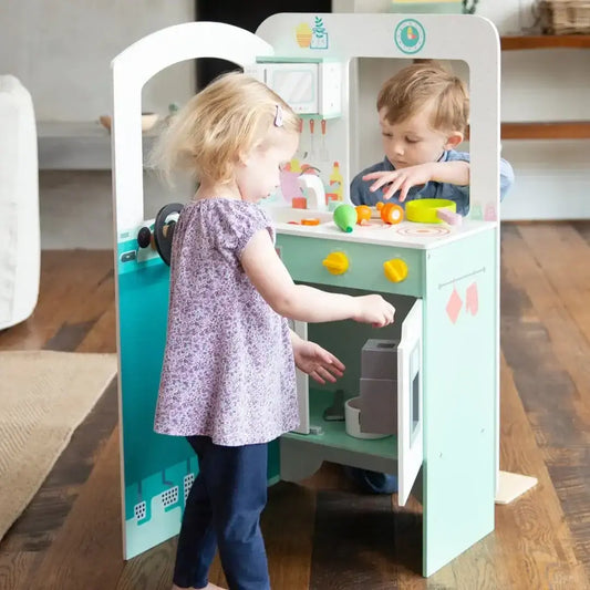 Orders Up Wooden Food Truck Kitchen with 12-Piece Wooden Culinary Play Set