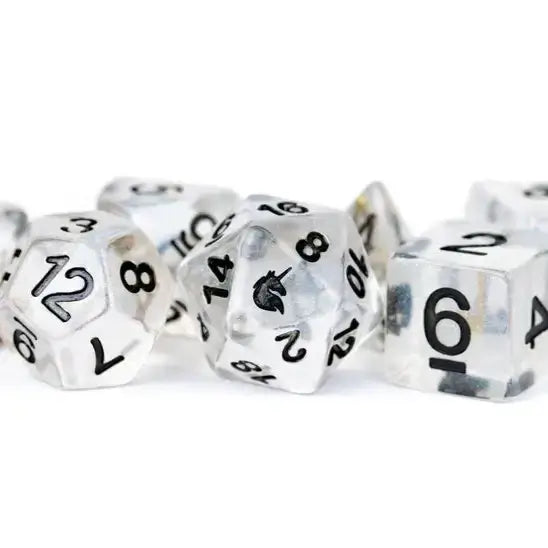 Fun! Unicorn Ice Resin Polyhedral Dice Set for tabletop RPG
