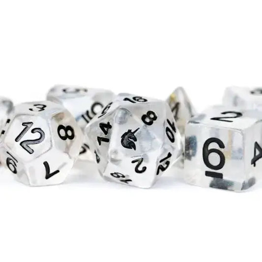 Fun! Unicorn Ice Resin Polyhedral Dice Set for tabletop RPG