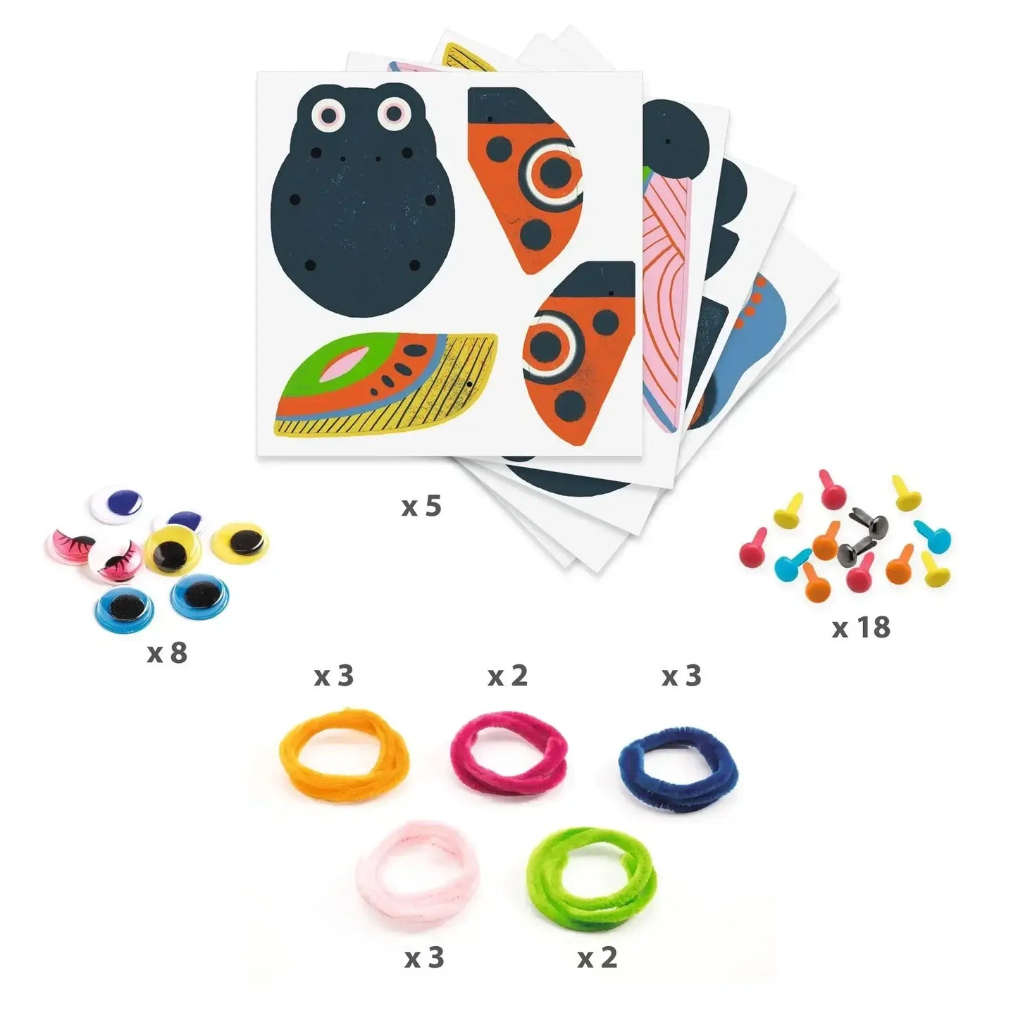 Fuzzy Bugs 3D Collage Arts & Crafts Kit for ages 3 to 6