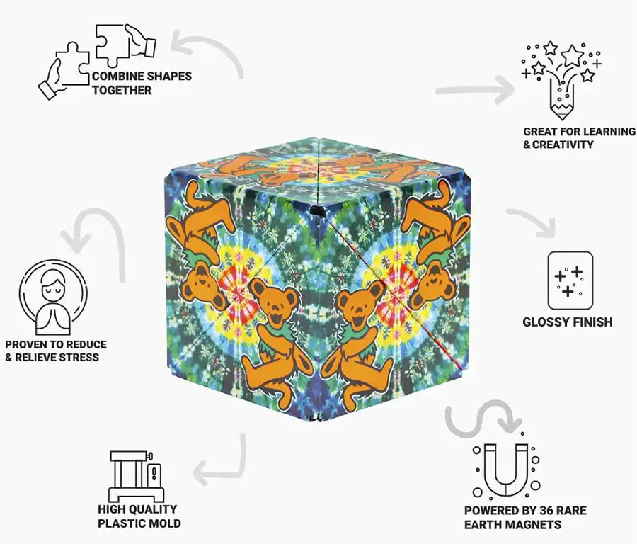 Grateful Dead Dancing Bears Shashibo Puzzle Cube
