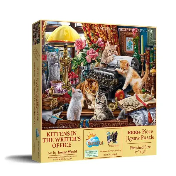 Kittens in the Writer's Office 1000+ Piece Puzzle
