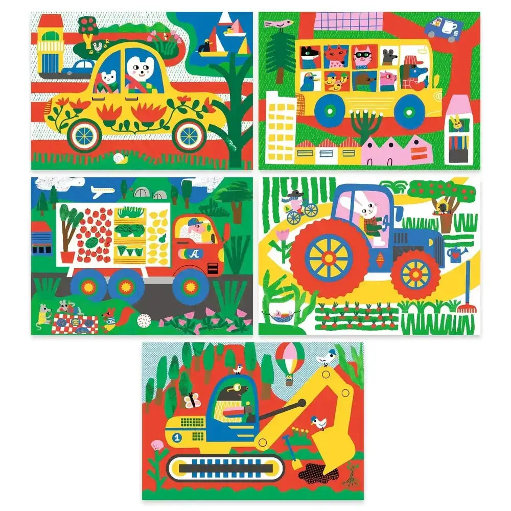 Learning about Vehicles Scratch Cards Art Kit