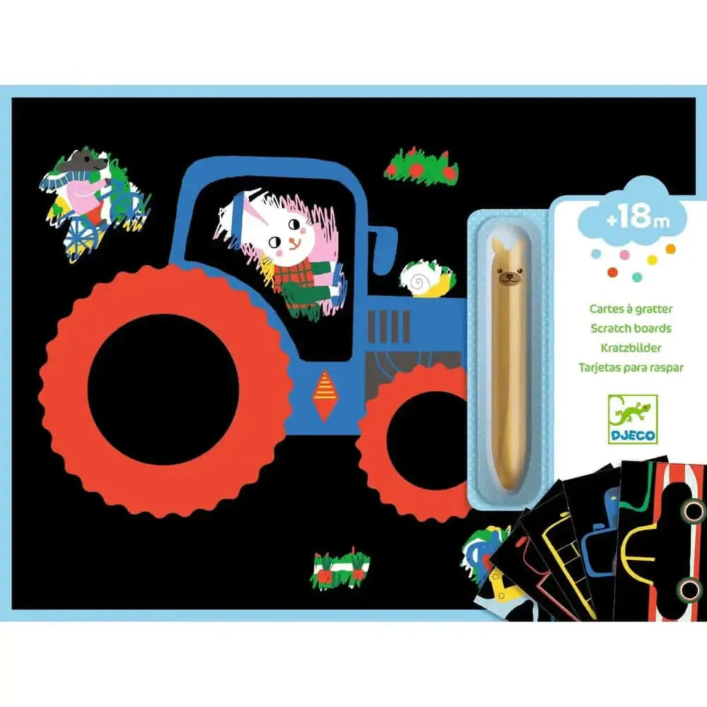Learning about Vehicles Scratch Cards Art Kit