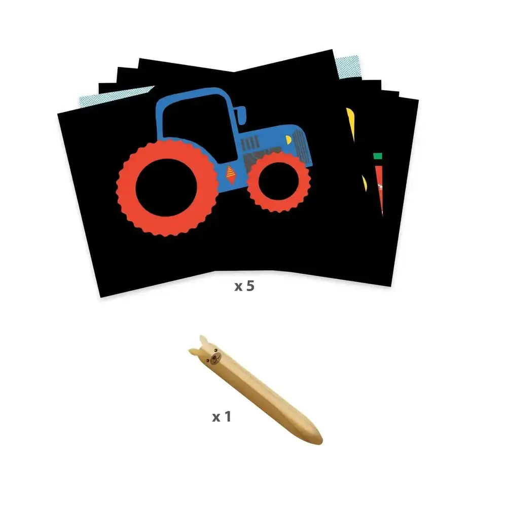 Learning about Vehicles Scratch Cards Art Kit
