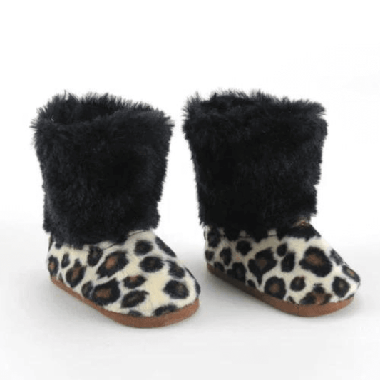 Leopard Print Furry Boots For 18" Dolls