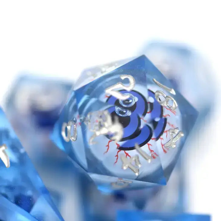 Liquid Core Blue Eye Dice Set for Tabletop RPG