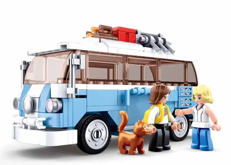 Model Bricks Blue T1 Van Sluban Building Brick Kit