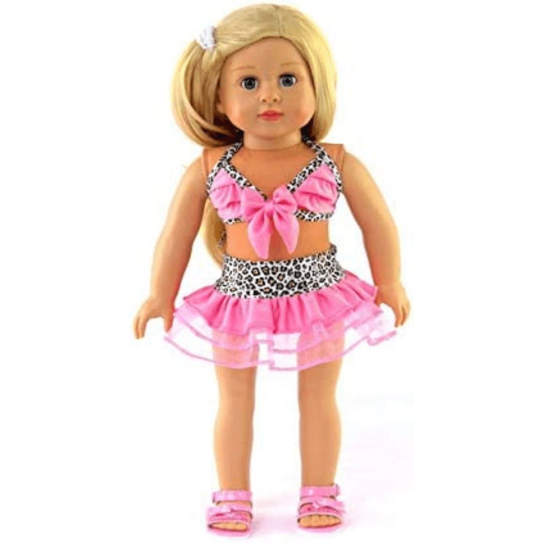 American Fashion World Pink and Cheetah 2 Piece Bathing Suit