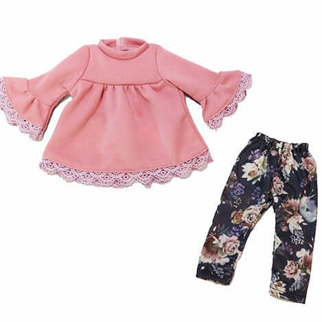Pink Top & Floral Leggings For 18" Dolls