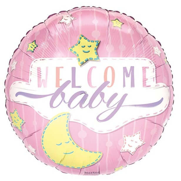 17" Pink Welcome Baby Balloon