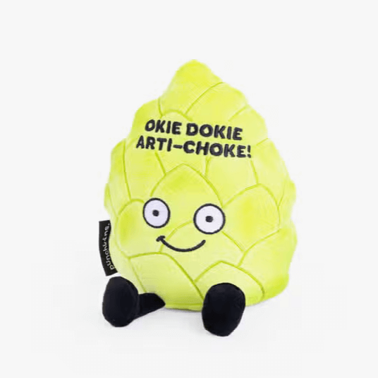 Plush Artichoke embroidered with, "Okie Dokie Artichoke"