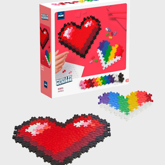 Puzzle By Number Hearts