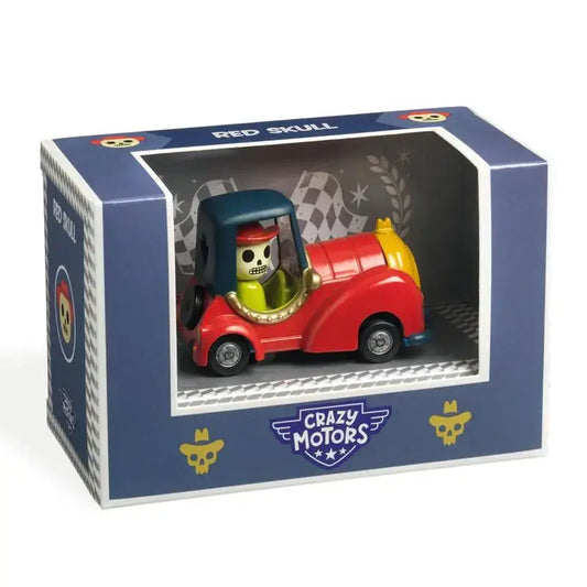 Red Skully Crazy Motors Metal Cars