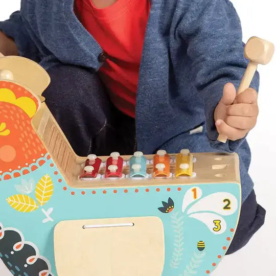 Rocking Musical Chicken Wooden Baby Toy