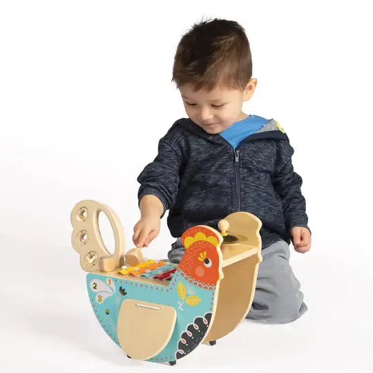 Rocking Musical Chicken Wooden Baby Toy