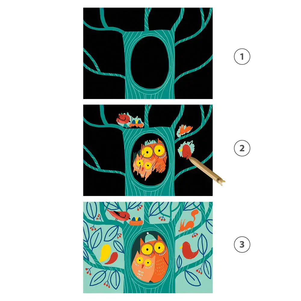 Scratch art cards for toddlers Animals