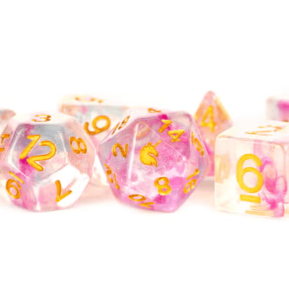 Unicorn Fairy Floss Dice Set for tabletop RPG