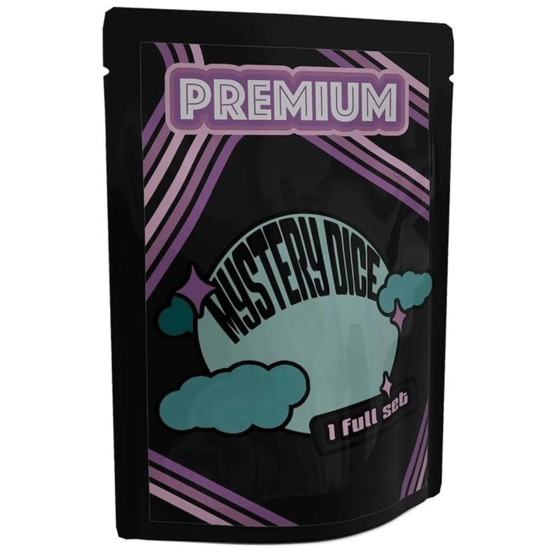 Premium Mystery Dice - 7 Polyhedral Dice, D&D Pin & Sticker