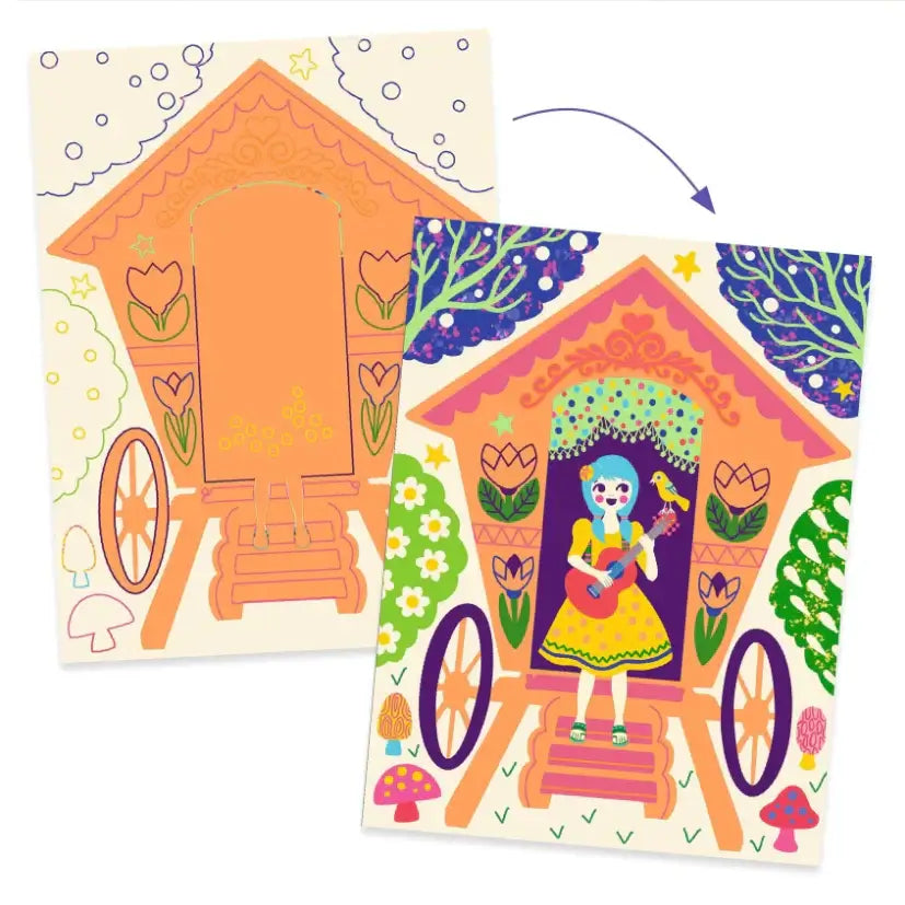 Wacky Houses Scratch Cards Art Kit