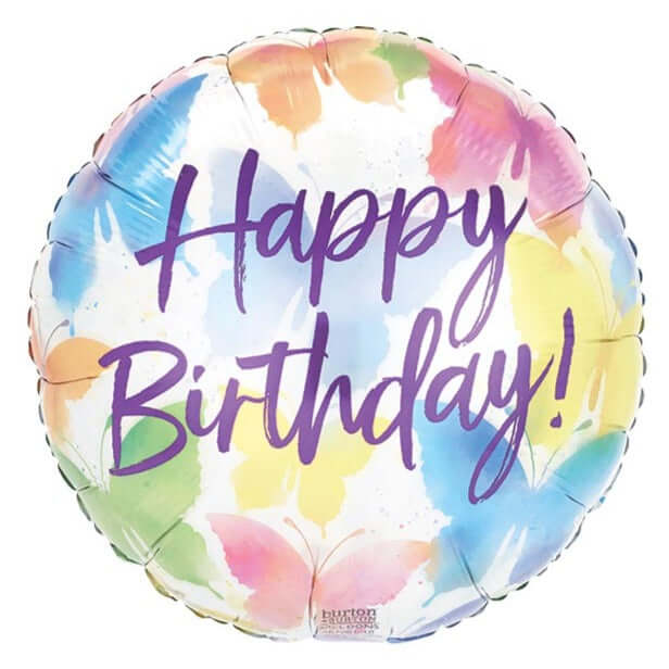 17" Watercolor Butterflies Balloon