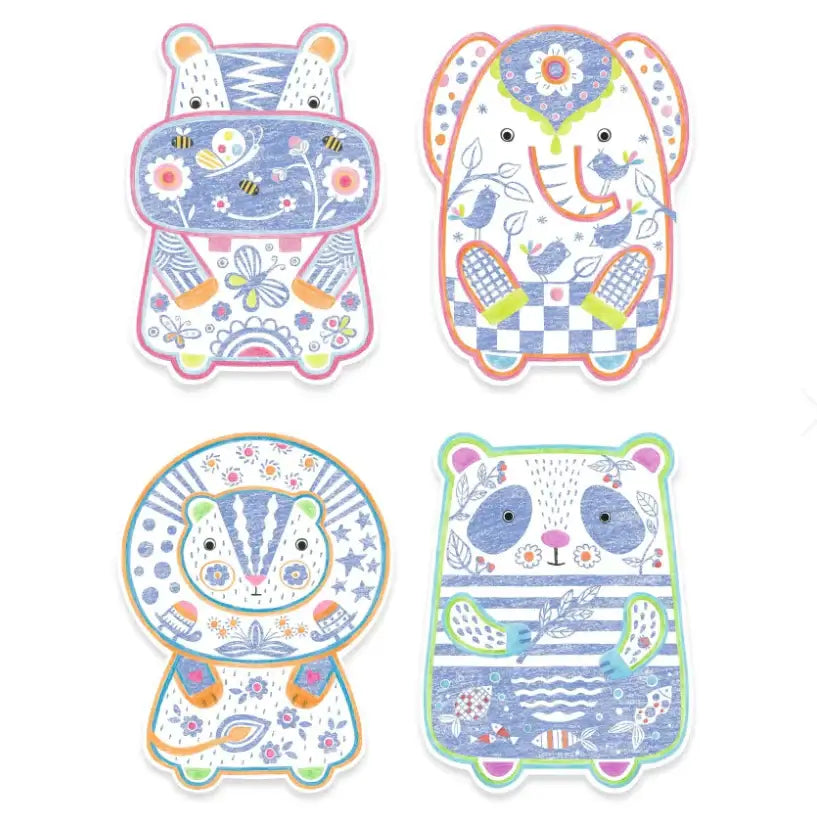 Wild Animals Coloring Kit for Toddlers