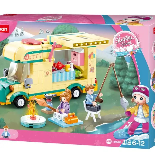 Winter Camping Trailer Sluban Building Brick Kit (314 Pcs)