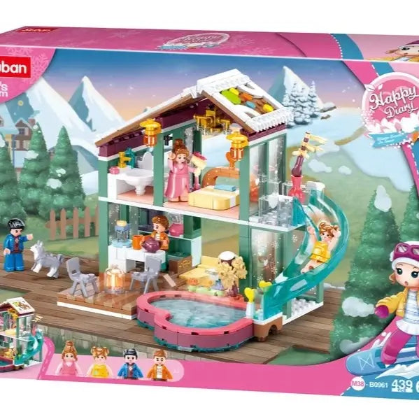 Winter Resort Cabin Sluban Building Brick Kit (439 Pcs)