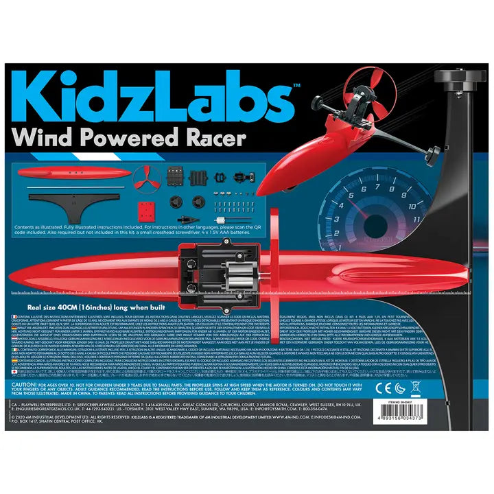 4M Wind Powered Racer Stem Build It Science Kit: KidzLabs