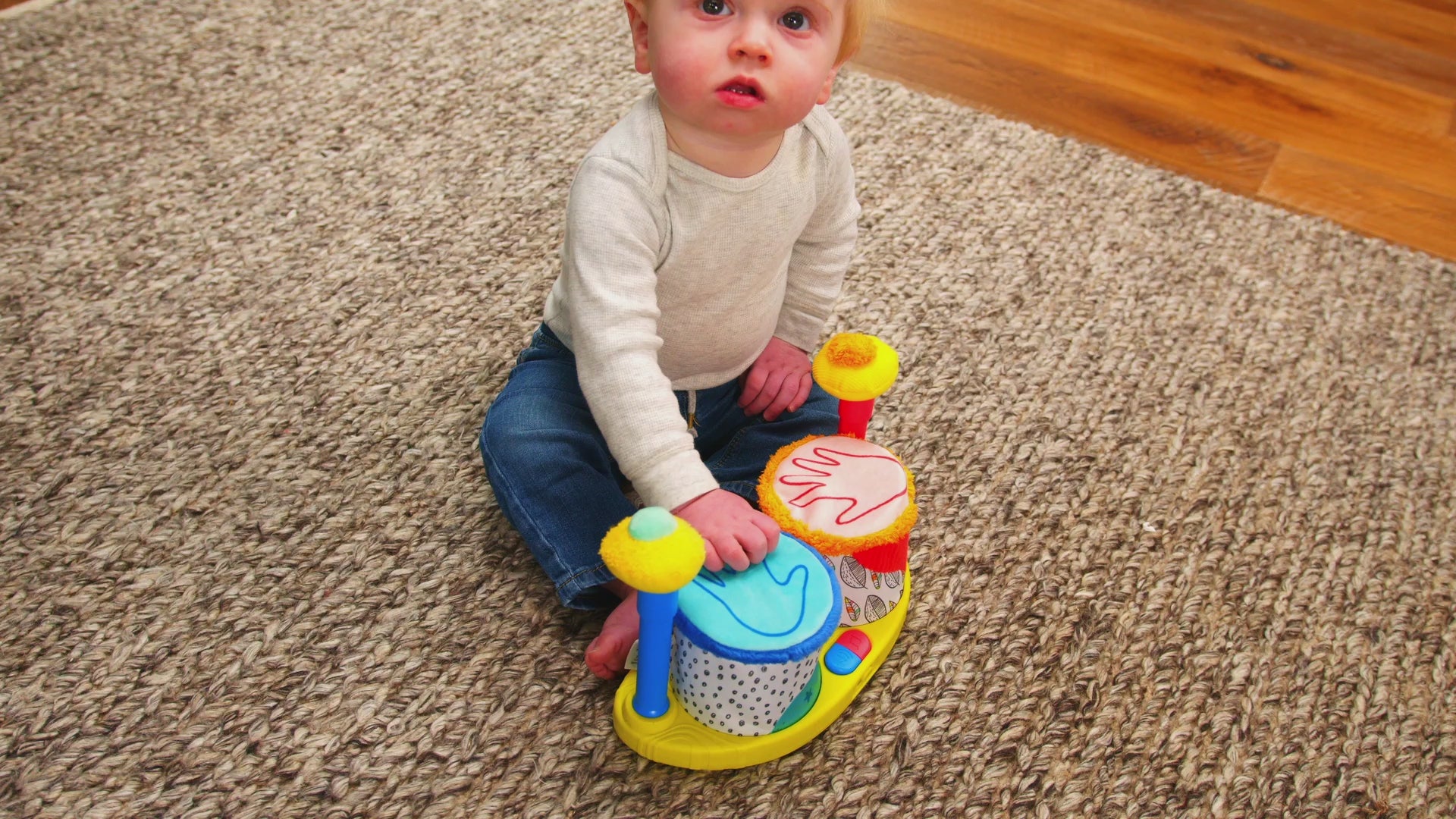 Video showing the Fat Brain Squeeze Beats Drum Set