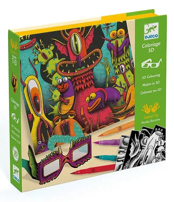 Funny Freaks 3D Felt Tip Marker Coloring Activity