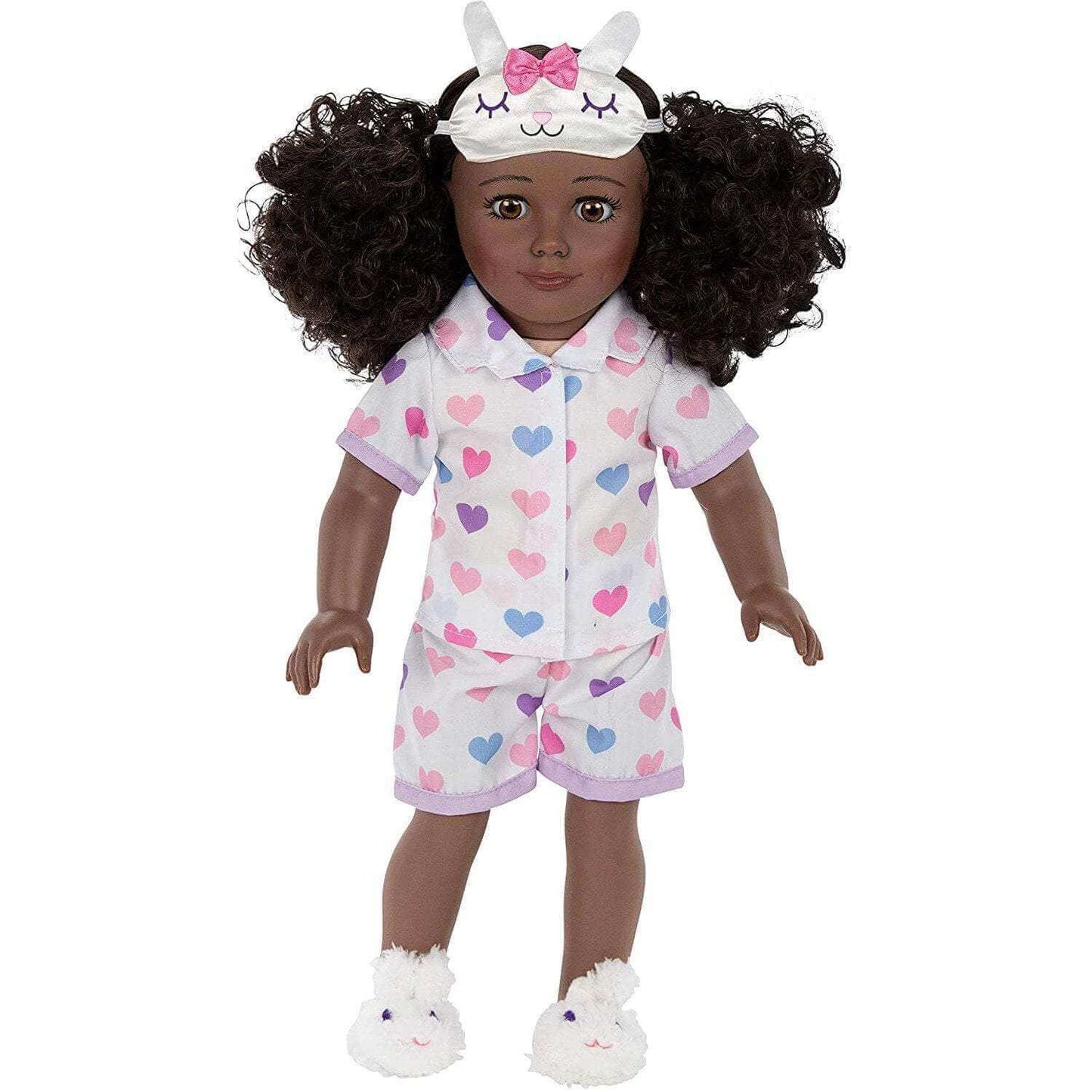 Kaylie - Brown Skinned Natural Haired 18in Doll with Carrying Case, Doll Outfit, and Pajamas